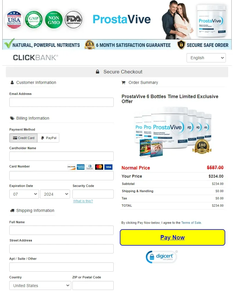 ProstaVive Secure Checkout